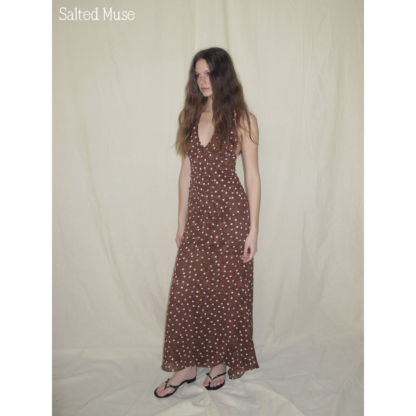 【SaltedMuse】Polka Dot Halter Dress