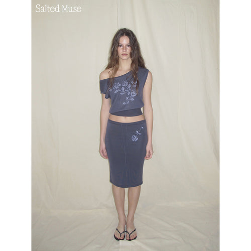 【SaltedMuse】Embroidered knitted skirt