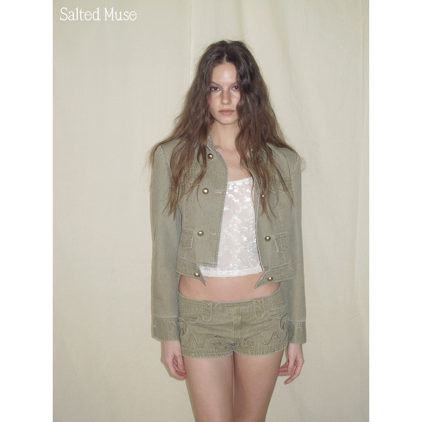 【SaltedMuse】Riveted Low Waist Shorts