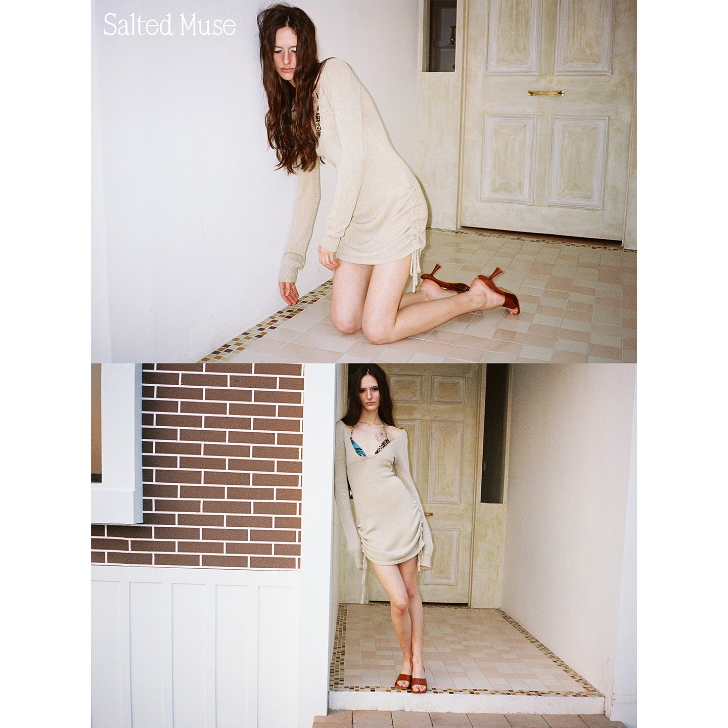 【SaltedMuse】Gold silk knitwear