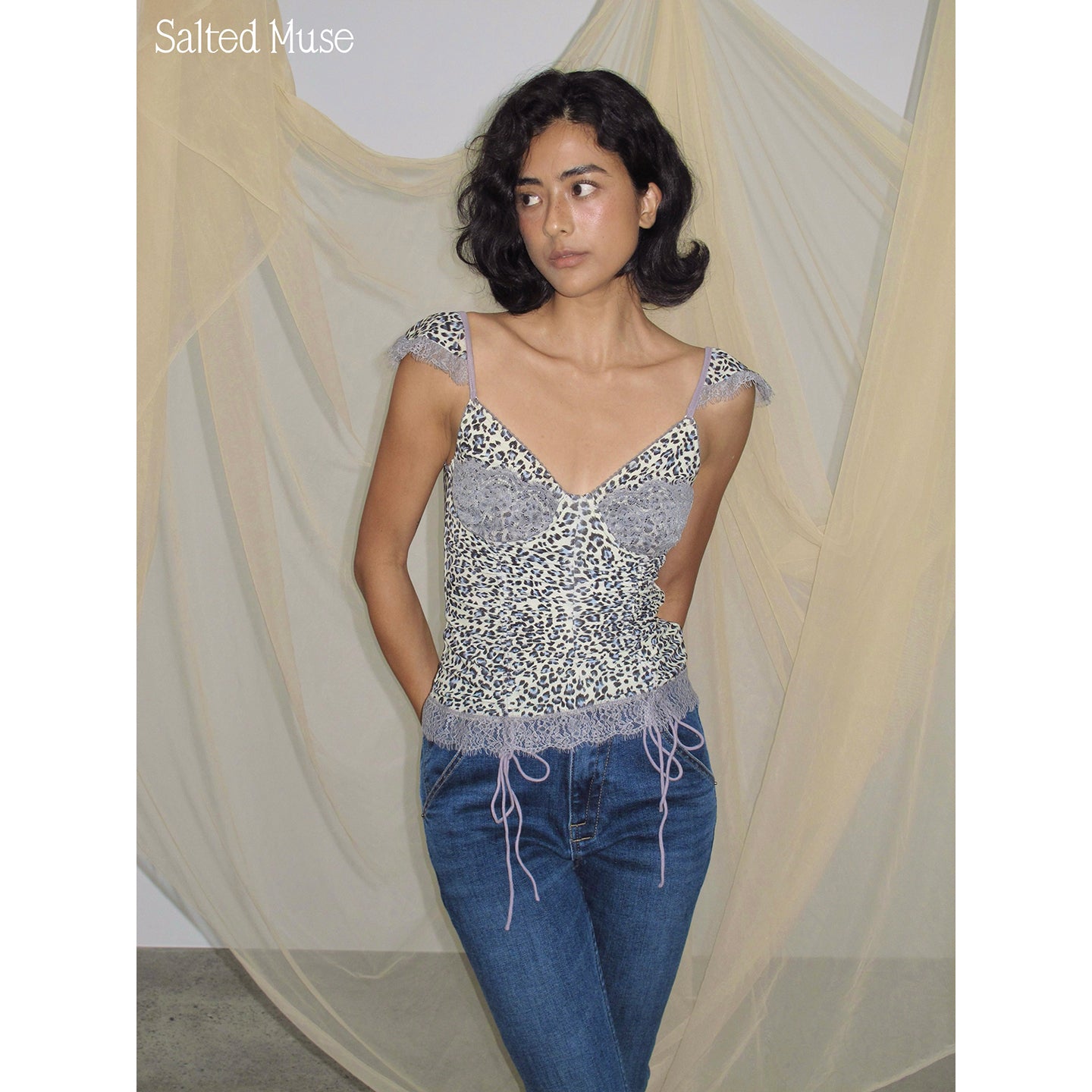 【SaltedMuse】French Lace-spliced camisole