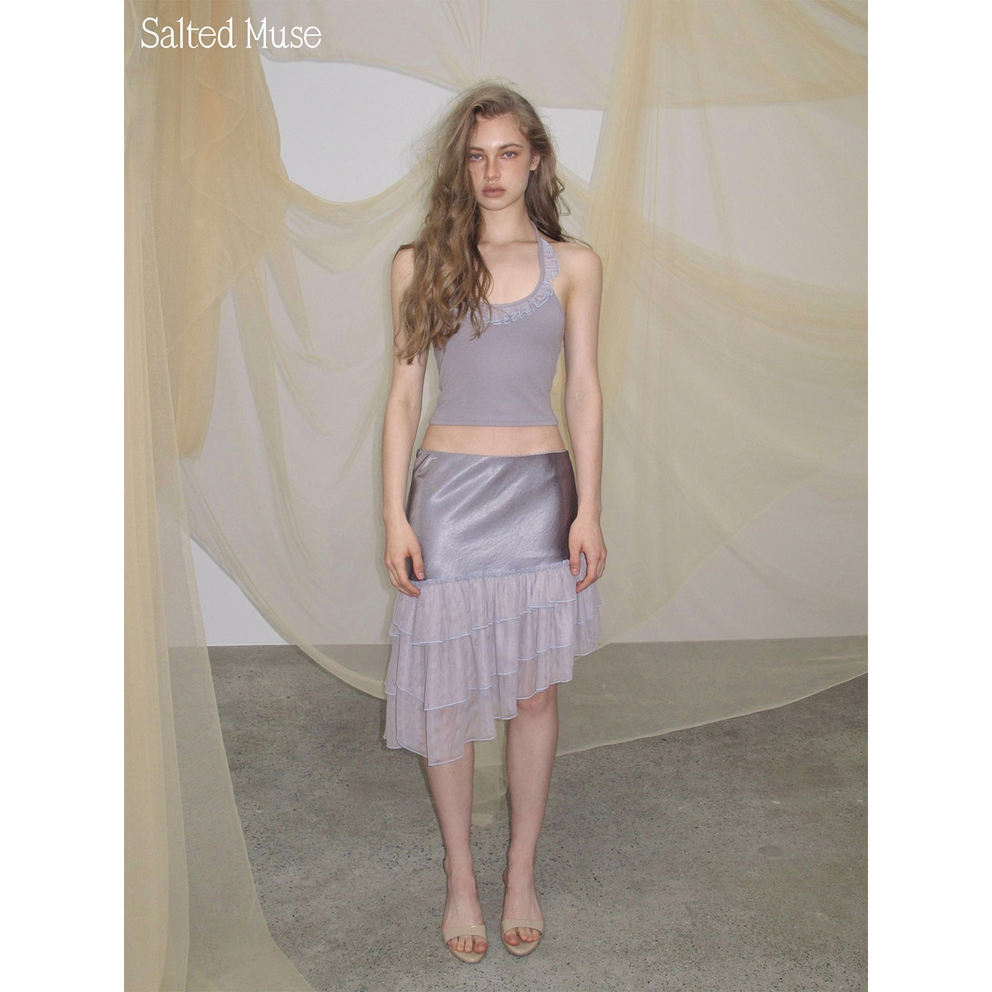 【SaltedMuse】French halter strap top