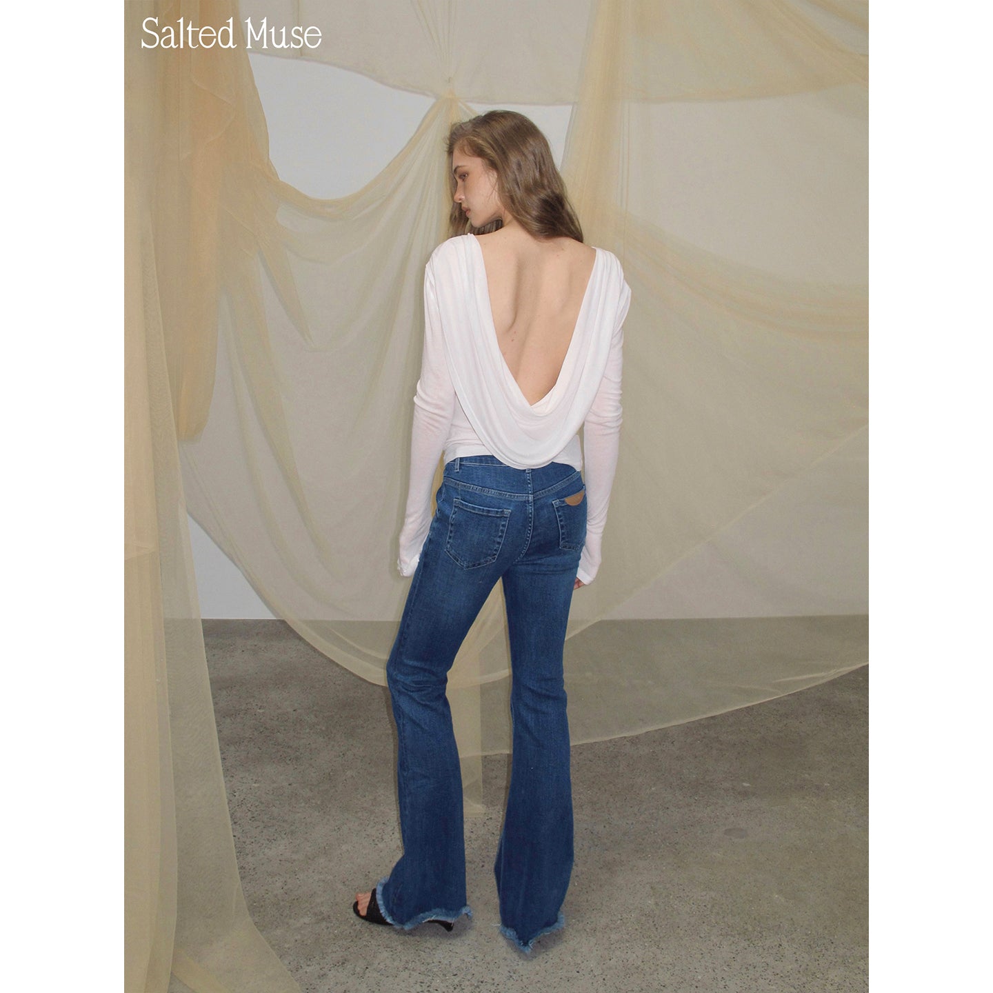 【SaltedMuse】French Two-piece watered sleeve blouse