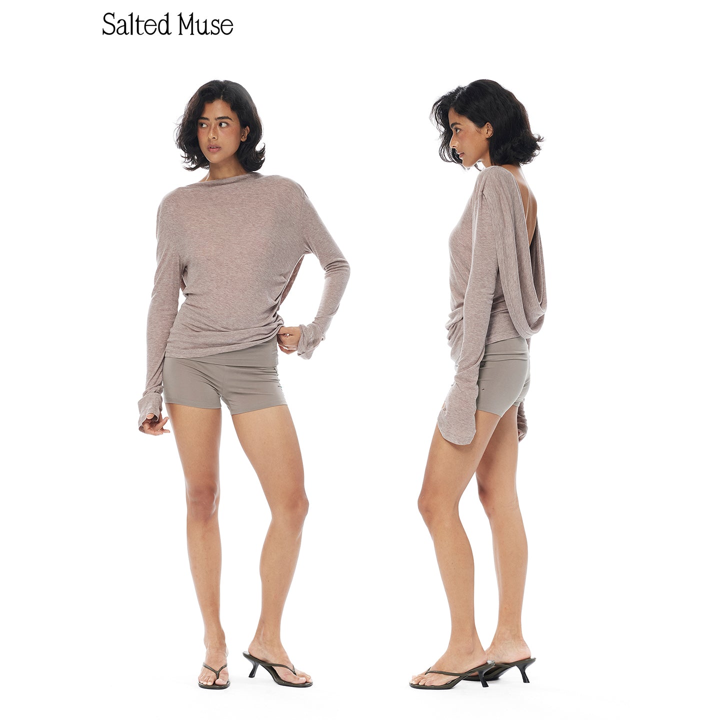 【SaltedMuse】French Two-piece watered sleeve blouse