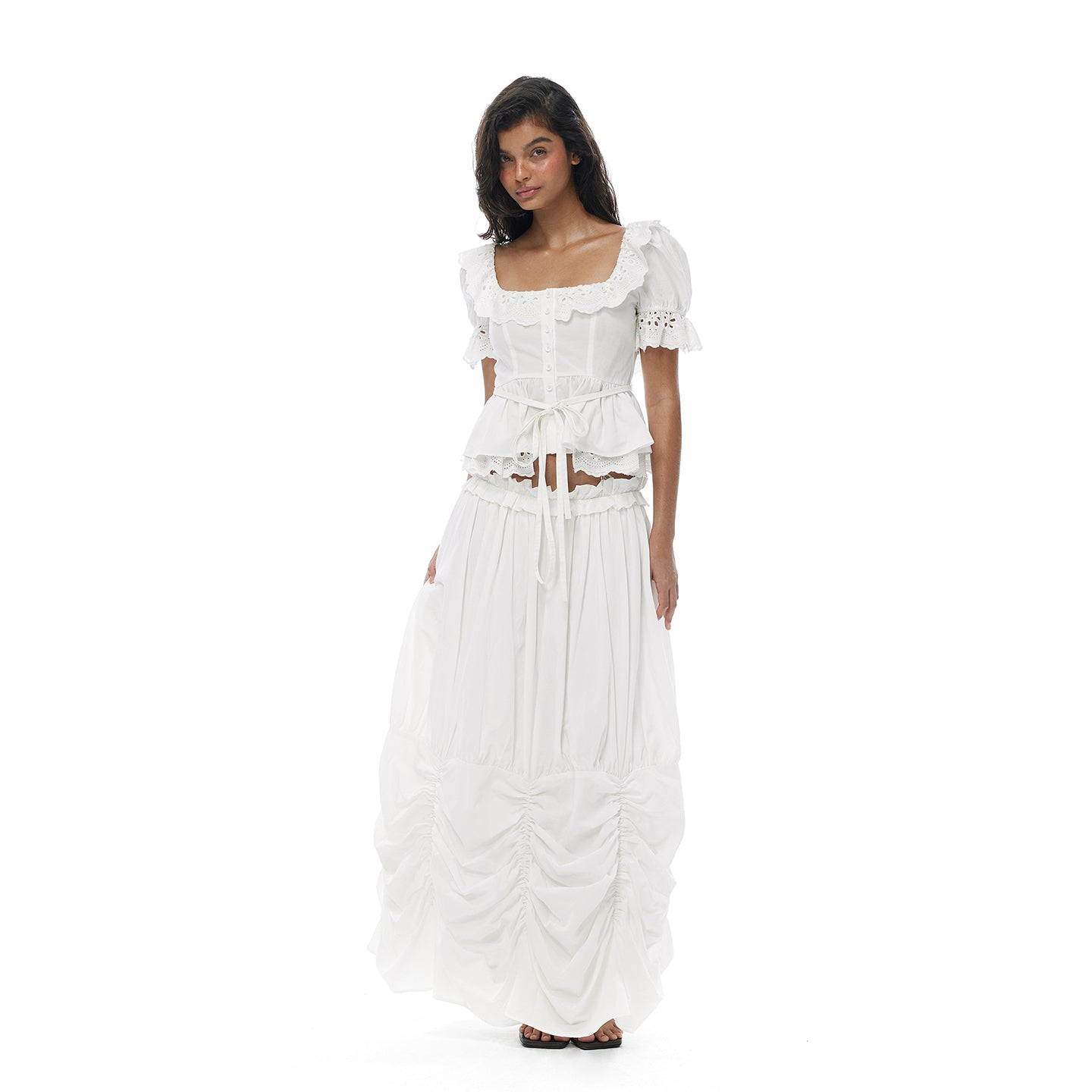 【SaltedMuse】French retro square neck top