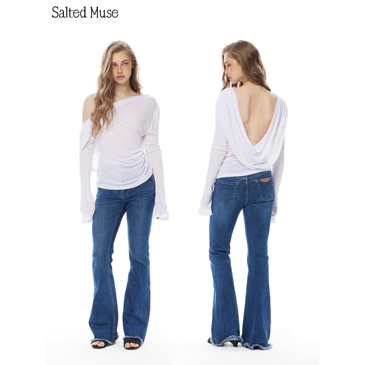 【SaltedMuse】French Two-piece watered sleeve blouse