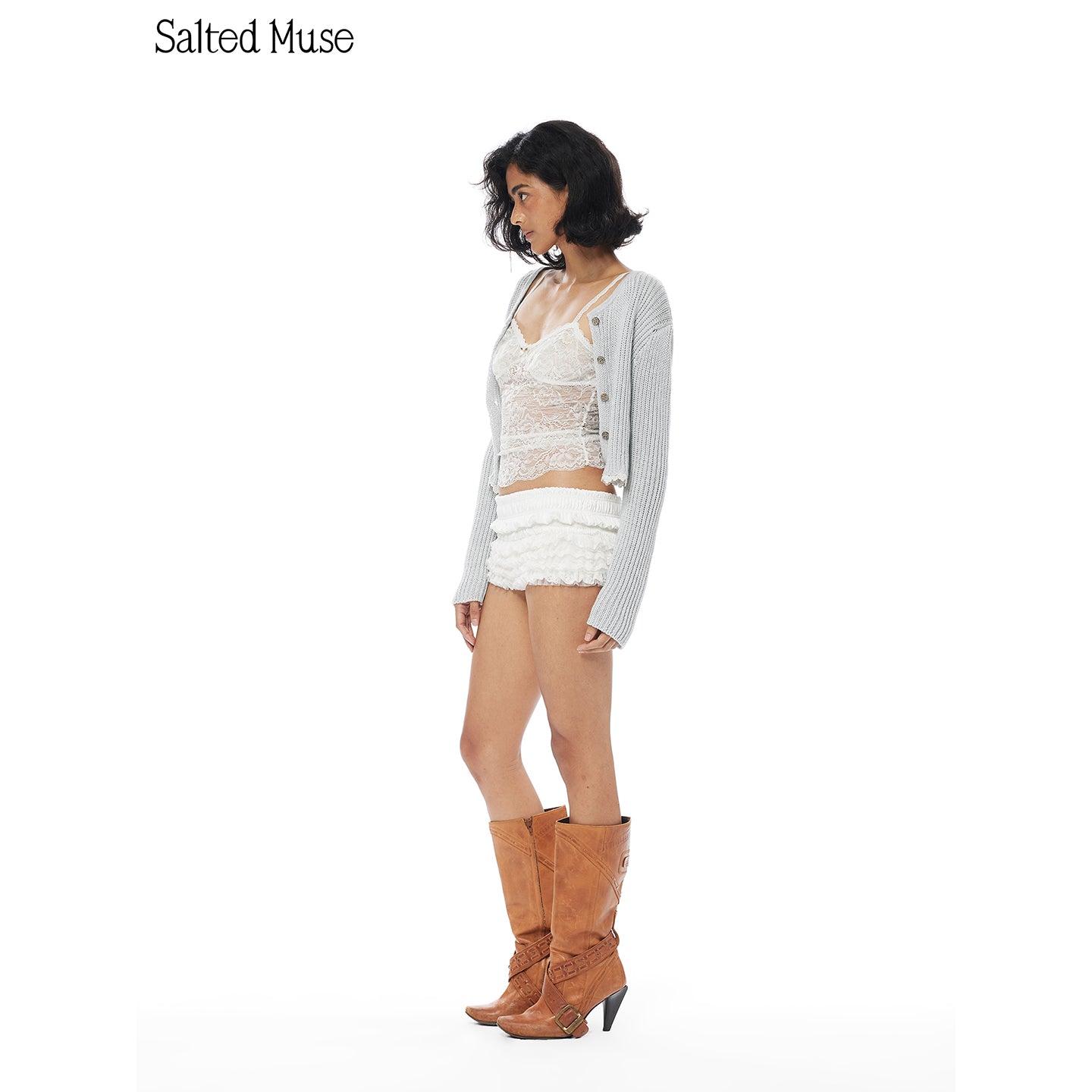 【SaltedMuse】French Spliced hollow-out camisole