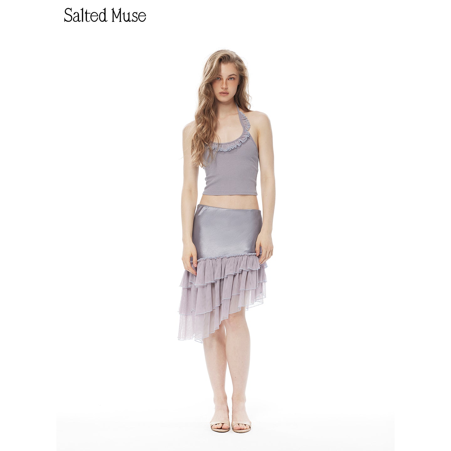【SaltedMuse】French halter strap top