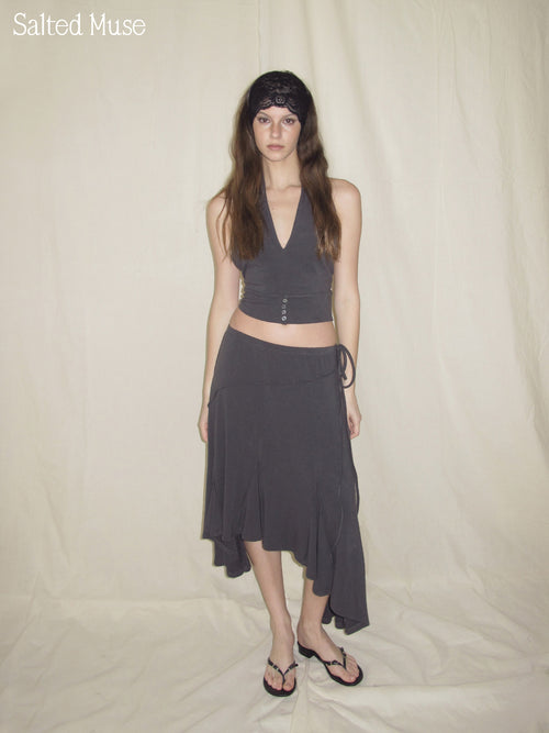 【SaltedMuse】Asymmetrical Midi Skirt