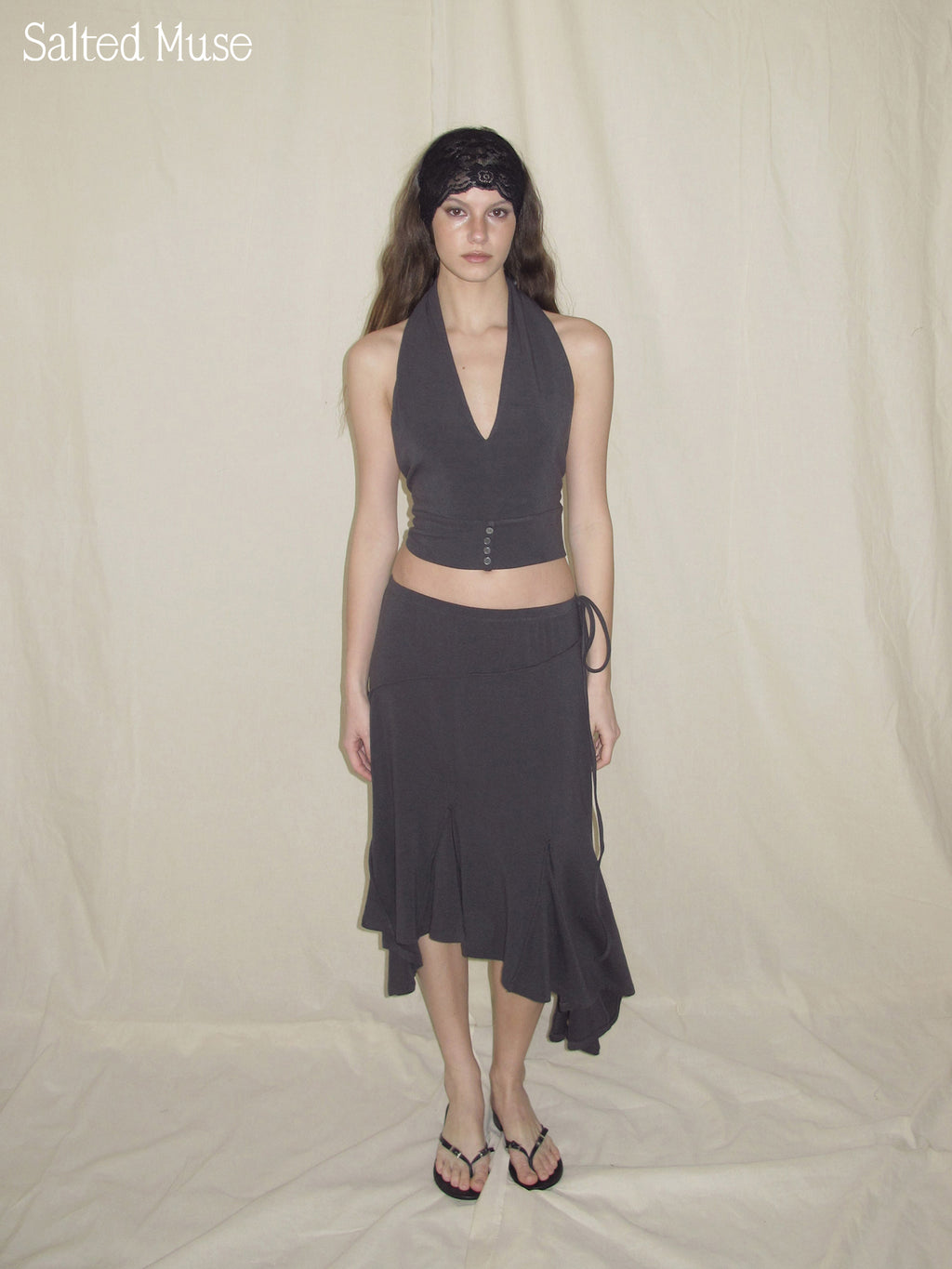 【SaltedMuse】Deep v-neck knitwear