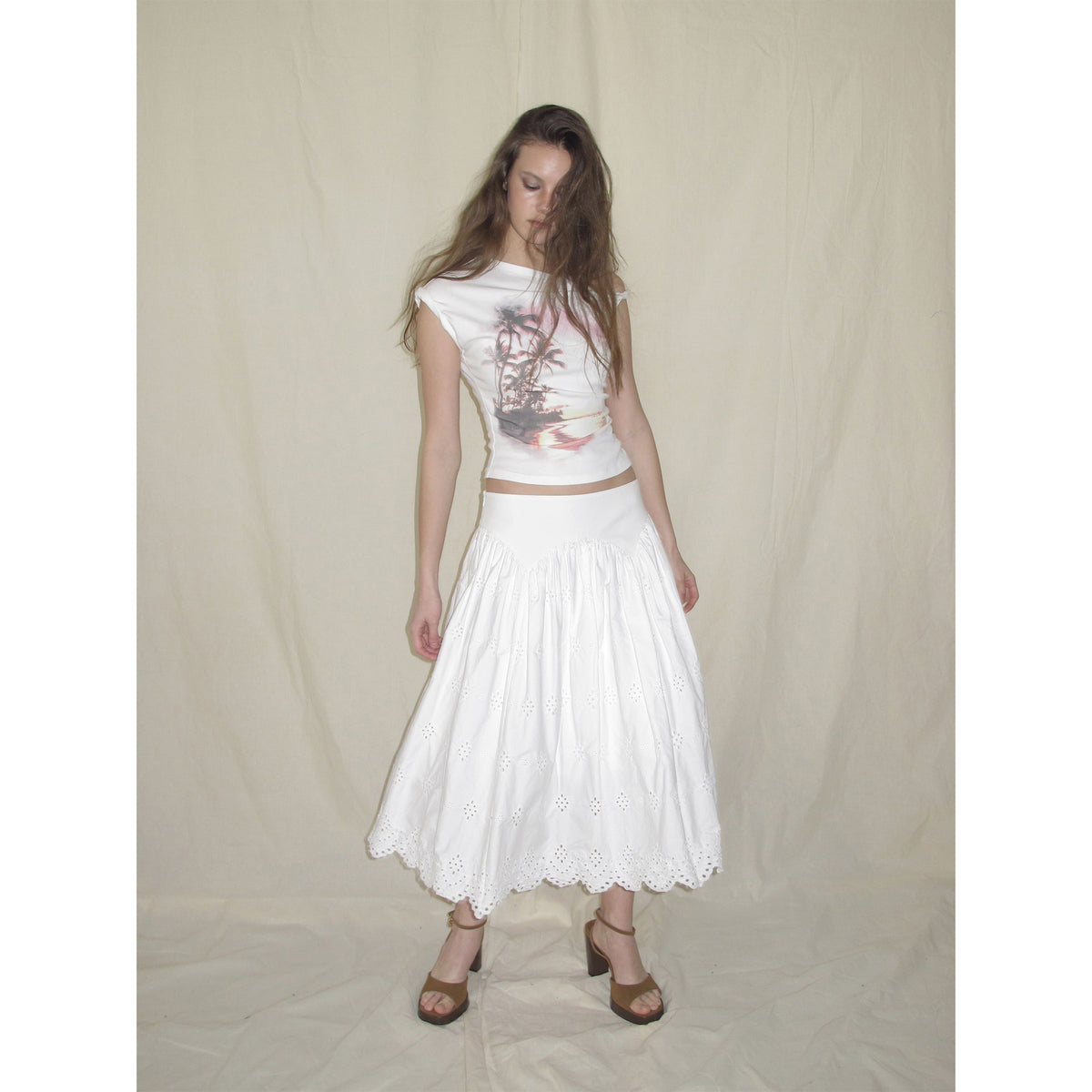 【SaltedMuse】Hollow-out embroidered skirt
