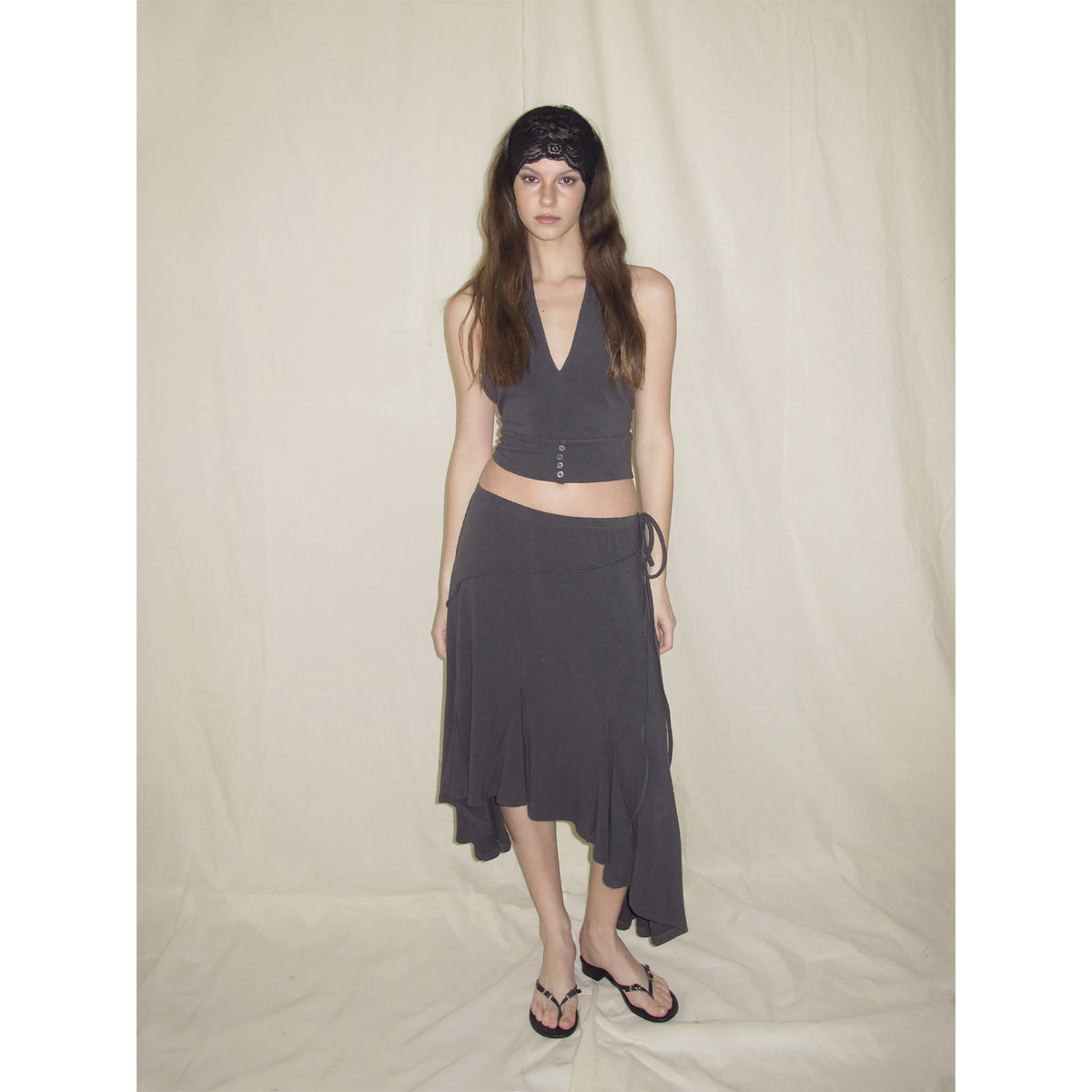 【SaltedMuse】Asymmetrical Midi Skirt