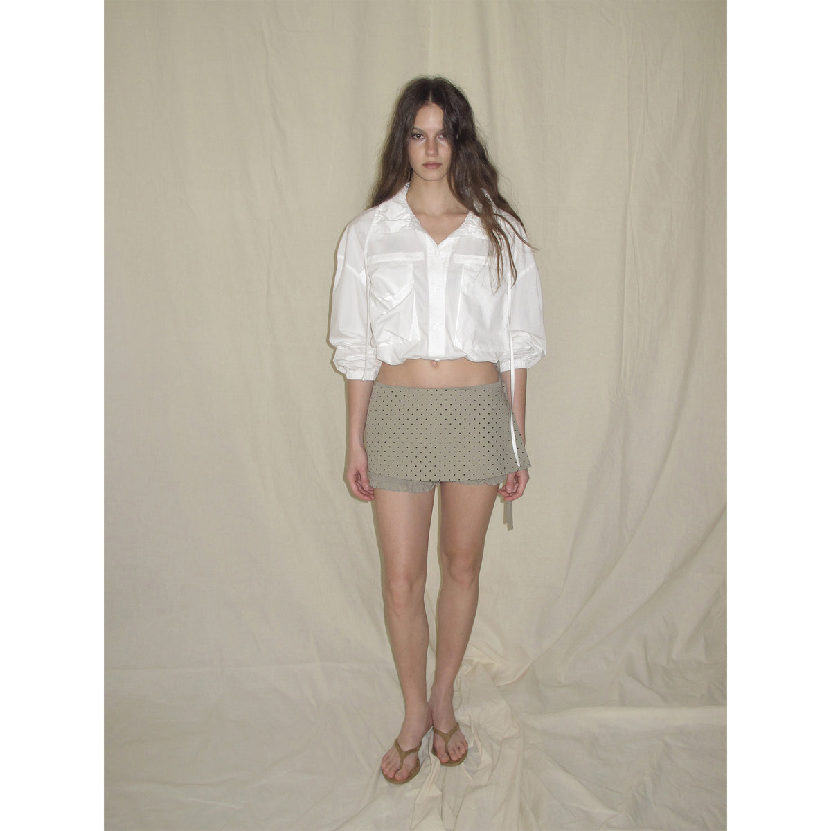 【SaltedMuse】Large Pocket Drawstring Shirt