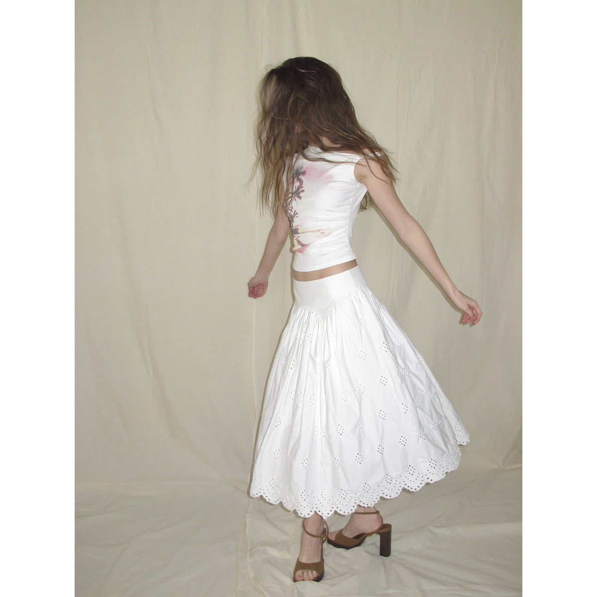 【SaltedMuse】Hollow-out embroidered skirt