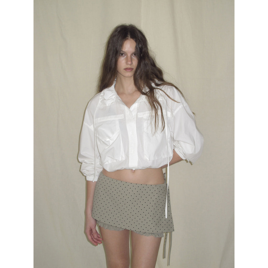 【SaltedMuse】Large Pocket Drawstring Shirt