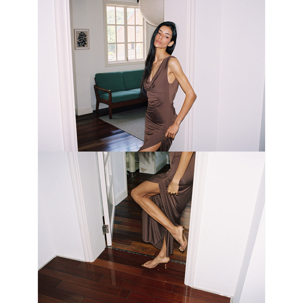 THE GISELLE DRESS丨BROWN