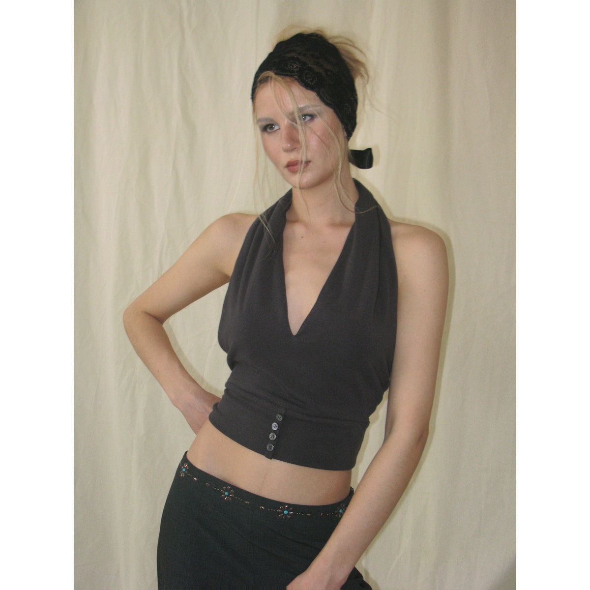 【SaltedMuse】Deep v-neck knitwear