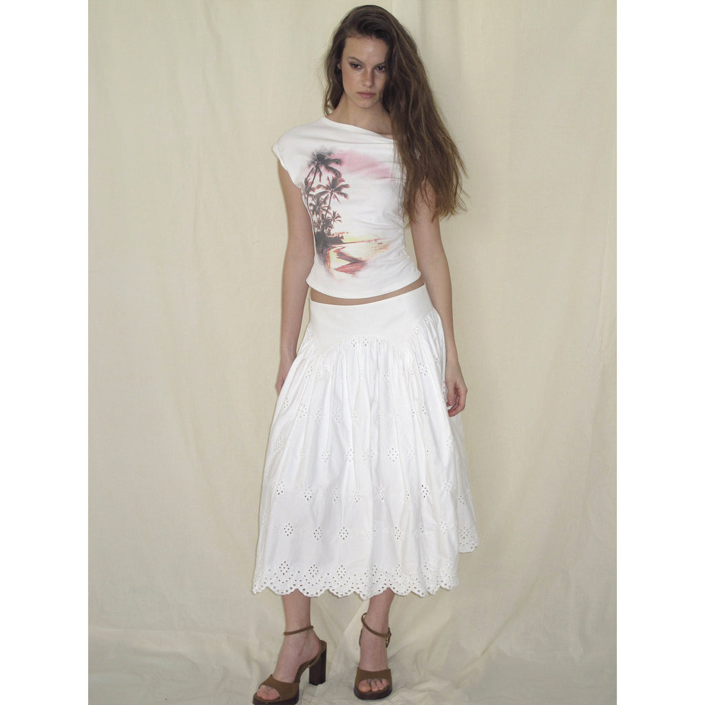 【SaltedMuse】Hollow-out embroidered skirt