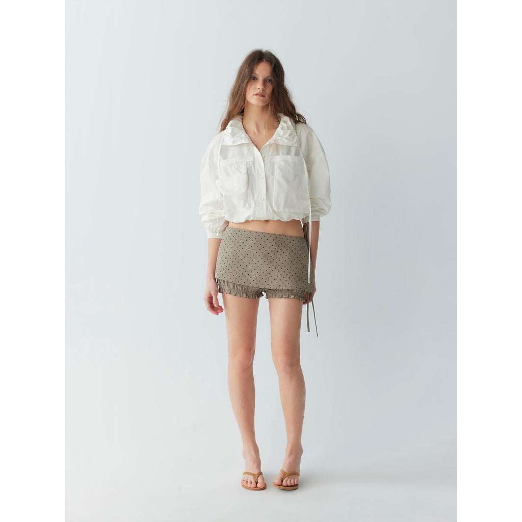【SaltedMuse】Large Pocket Drawstring Shirt