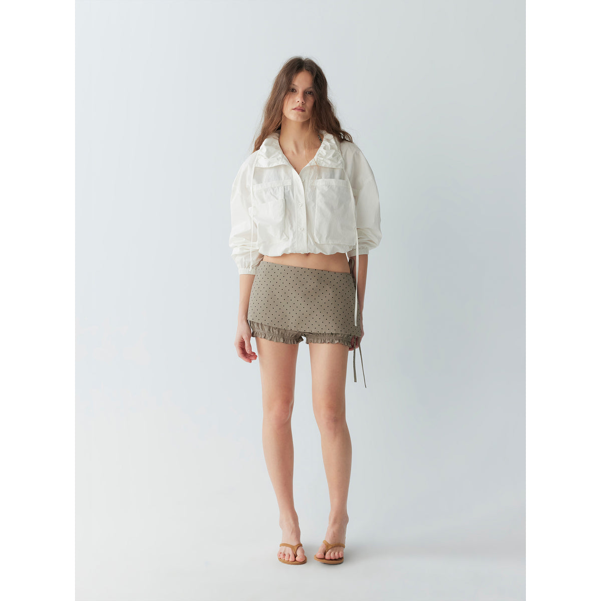 【SaltedMuse】Large Pocket Drawstring Shirt