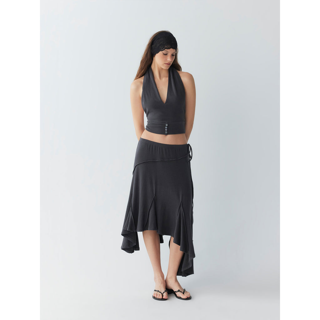 【SaltedMuse】Asymmetrical Midi Skirt