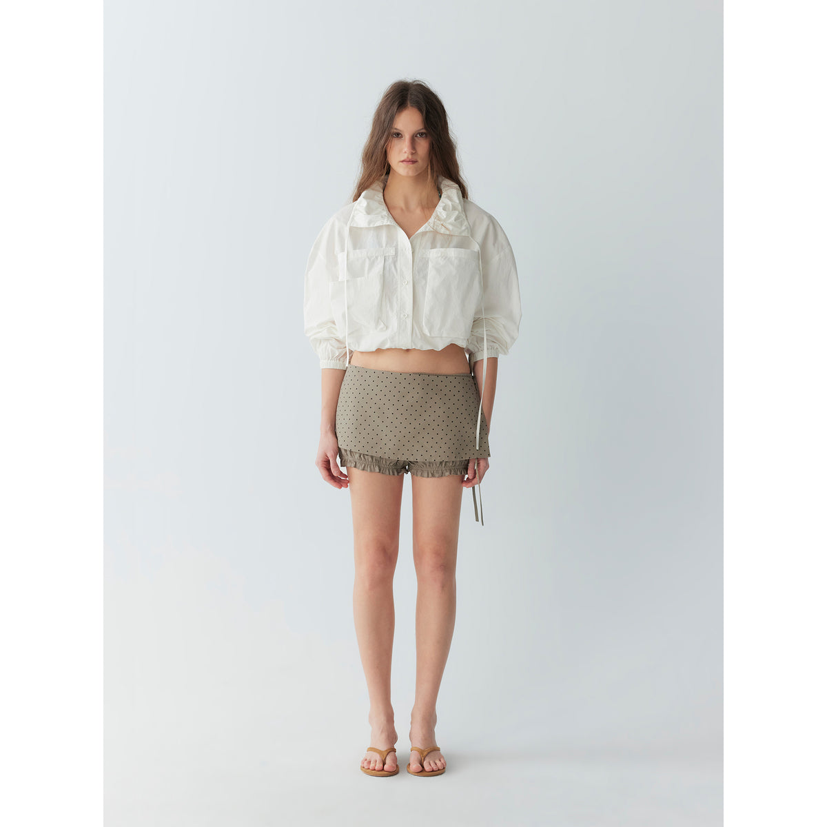 【SaltedMuse】Large Pocket Drawstring Shirt