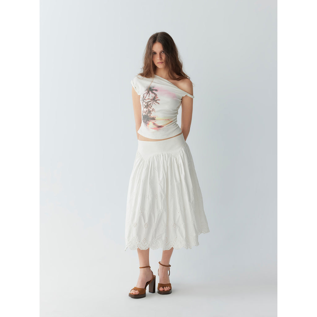 【SaltedMuse】Hollow-out embroidered skirt