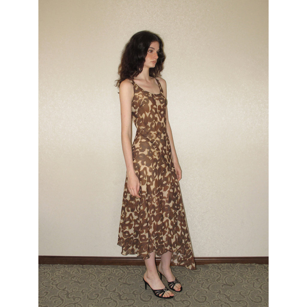 【SaltedMuse】French Round Neck Leopard Print Slim Sleeveless Tank Dress