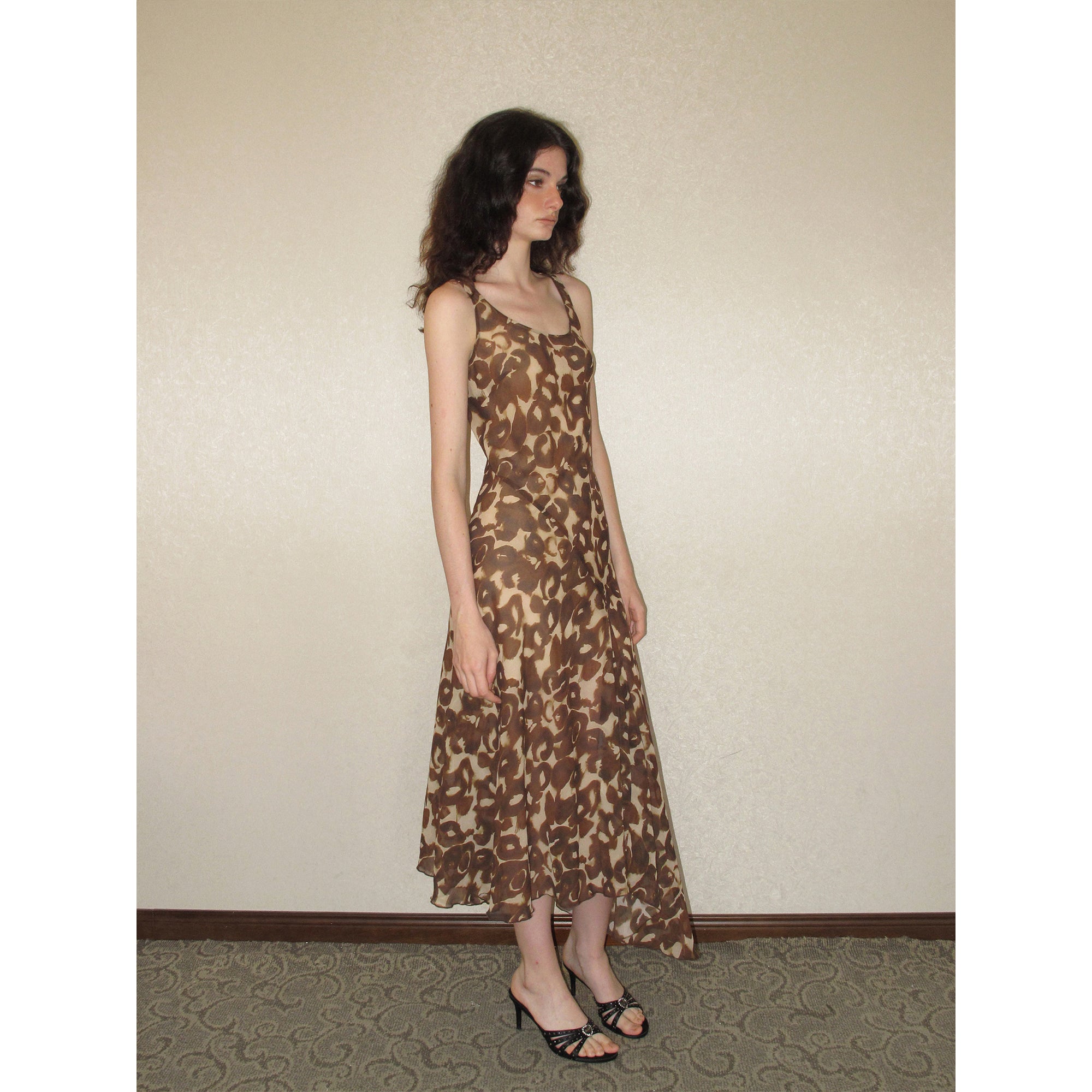【SaltedMuse】French Round Neck Leopard Print Slim Sleeveless Tank Dress