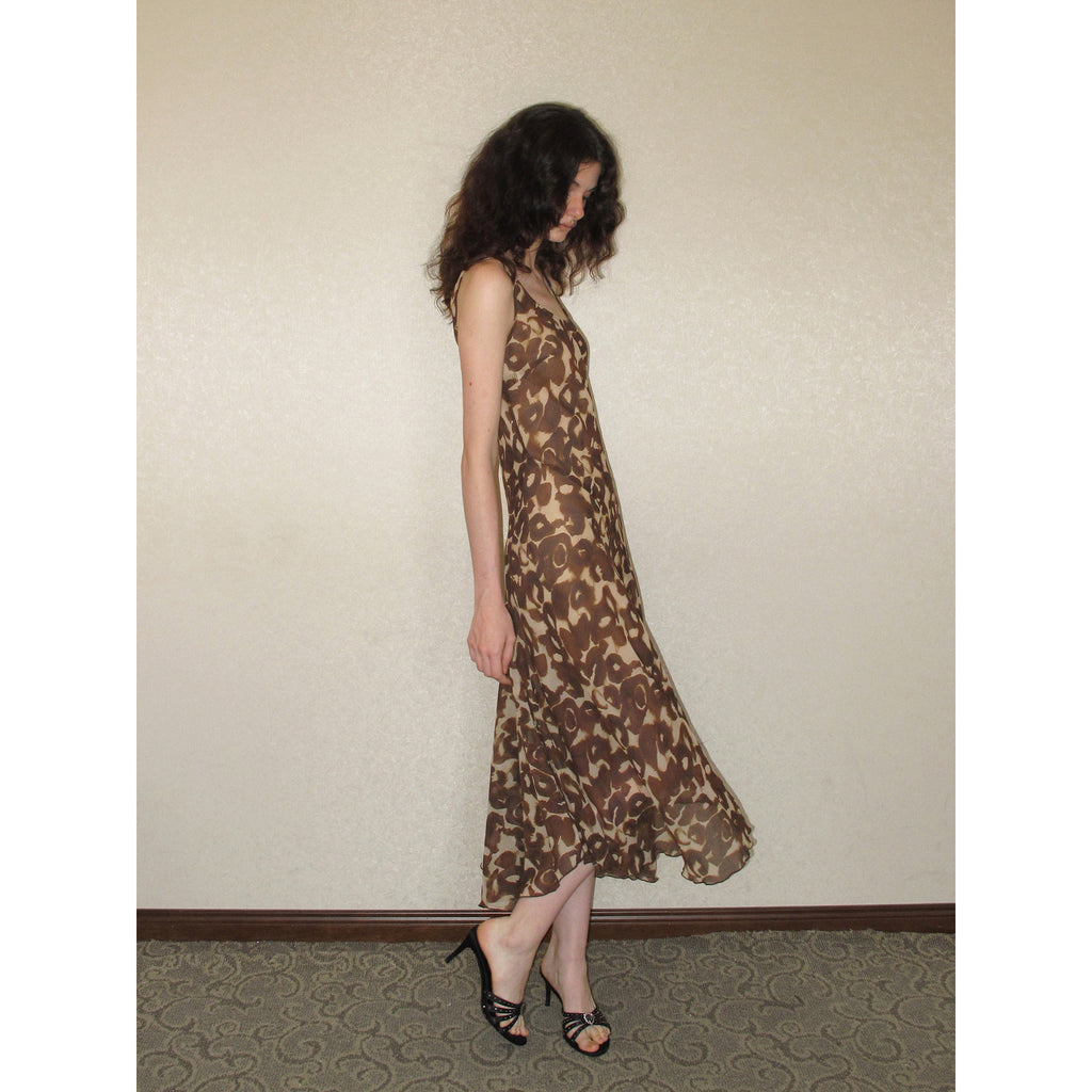 【SaltedMuse】French Round Neck Leopard Print Slim Sleeveless Tank Dress