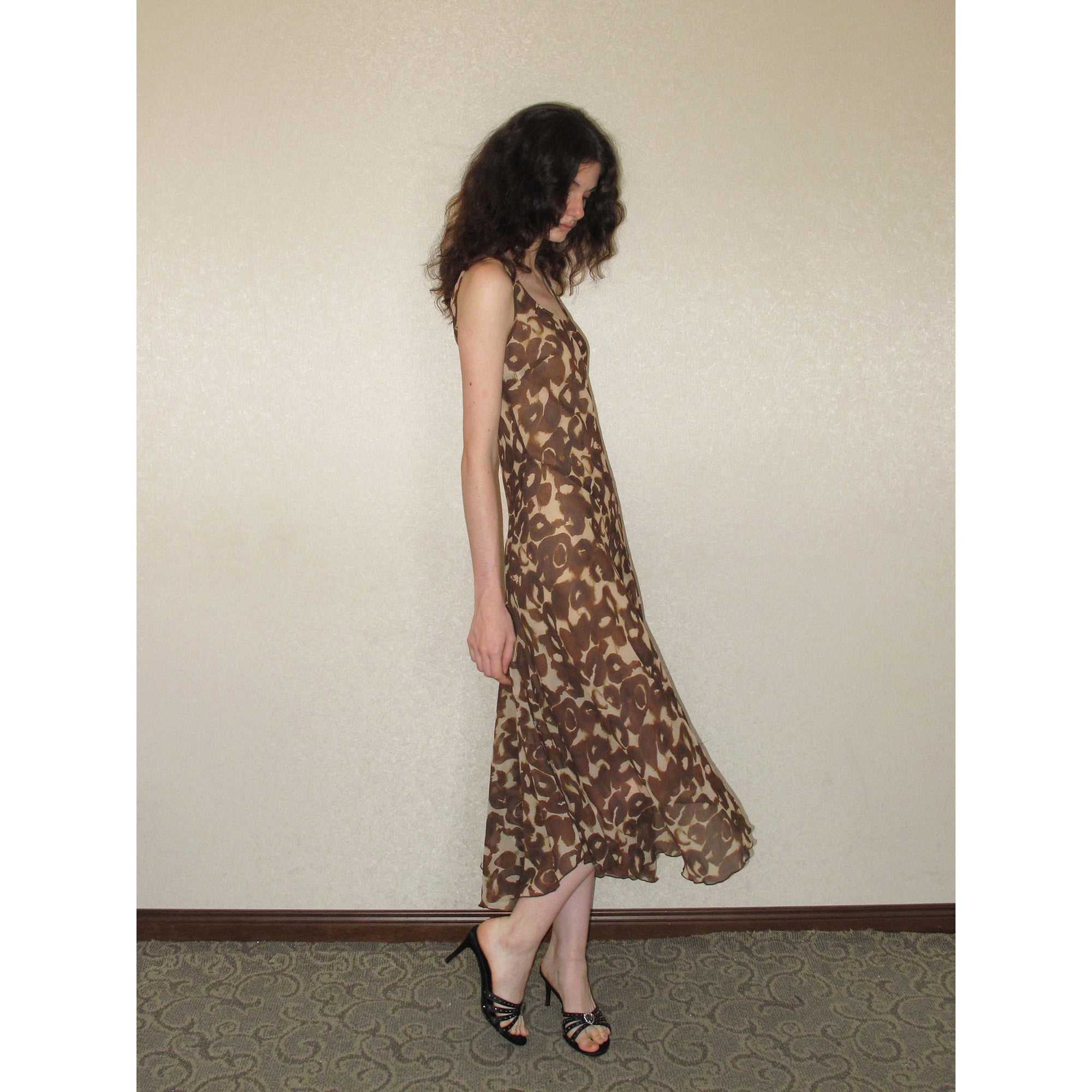 【SaltedMuse】French Round Neck Leopard Print Slim Sleeveless Tank Dress