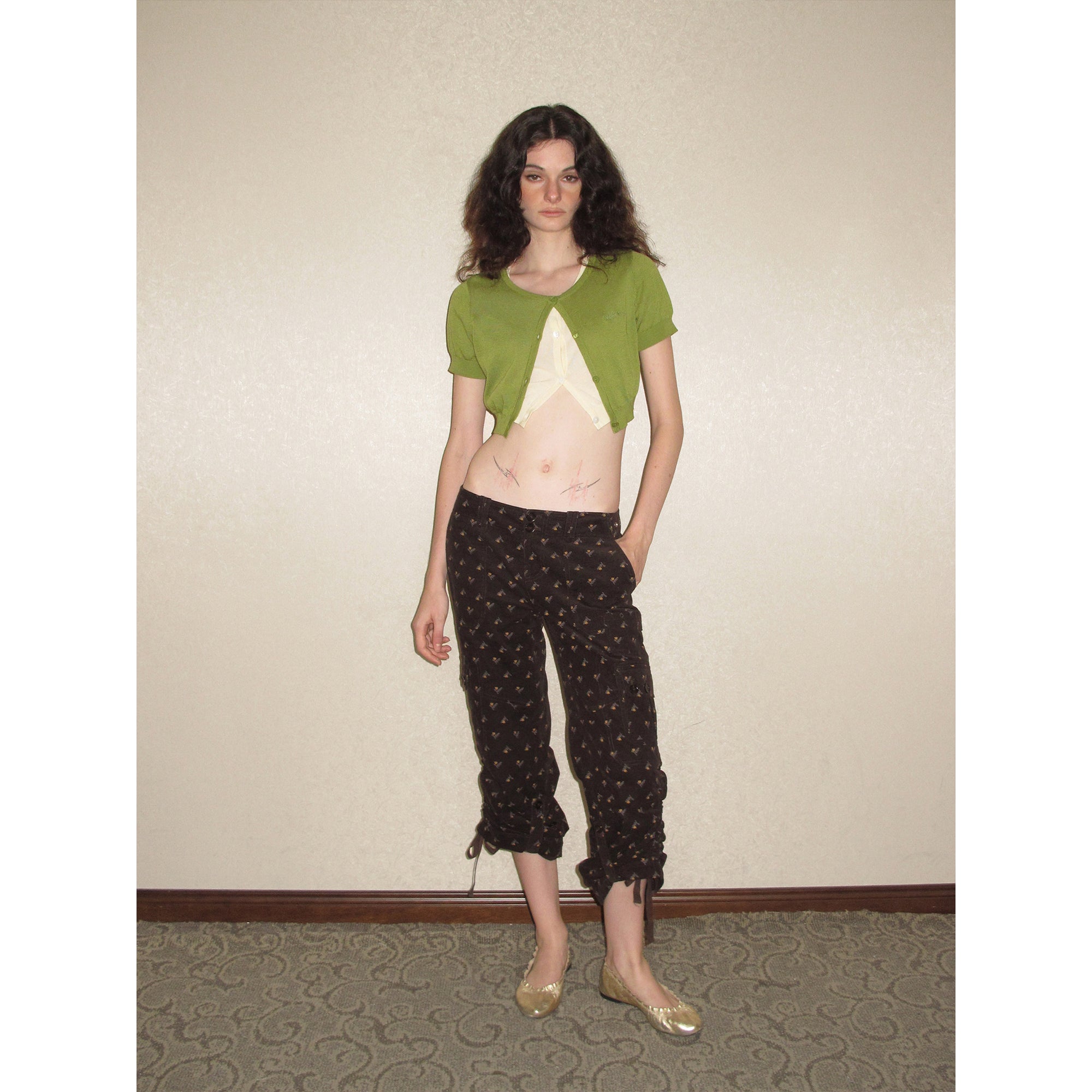 【SaltedMuse】French Crew Neck Embroidered Fitted Short Knit Cardigan