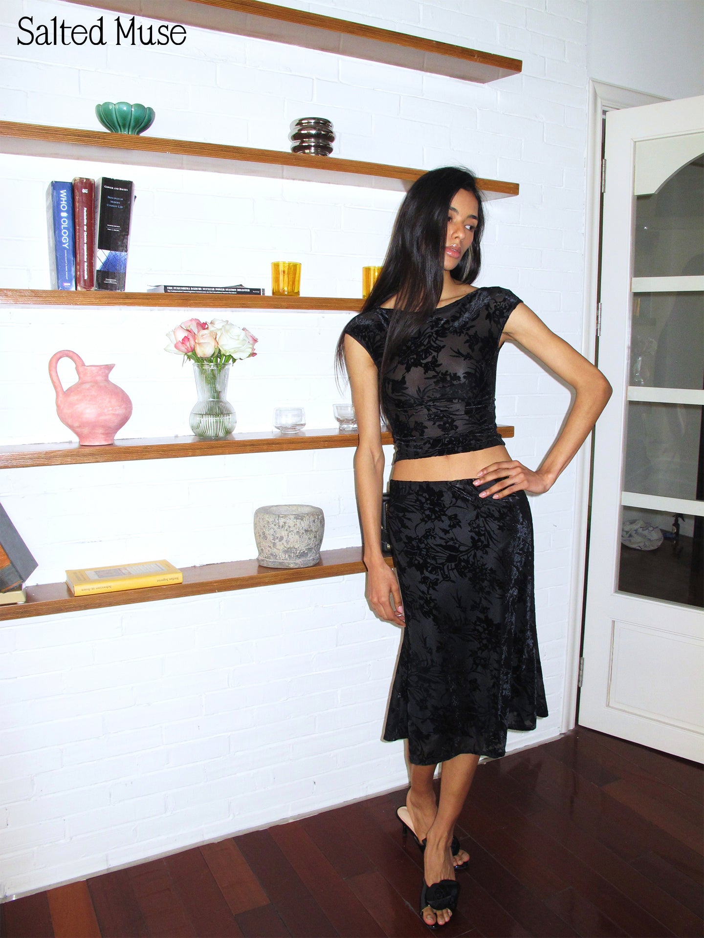 【SaltedMuse】Burnout Low Waist Mermaid Skirt
