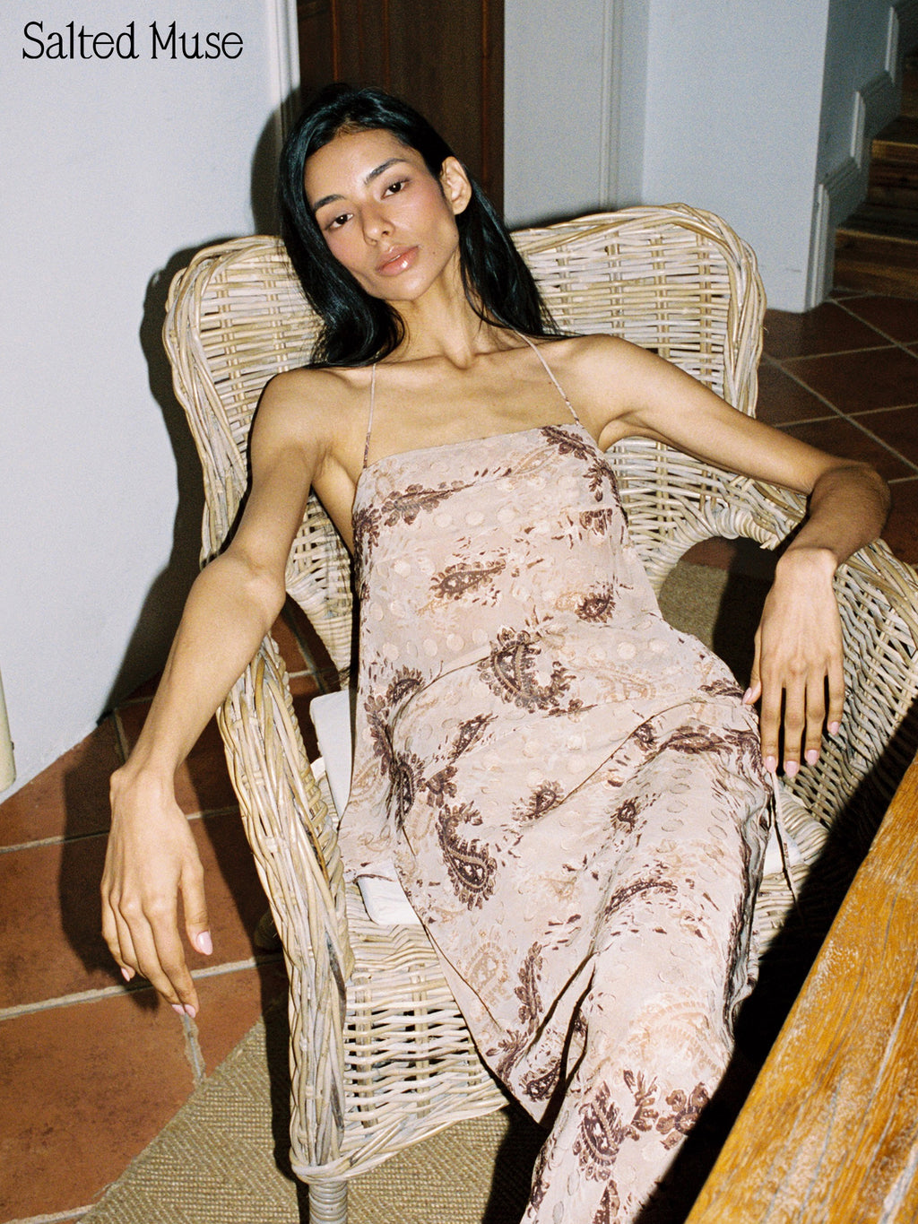 【SaltedMuse】Paisley Chiffon Tie Halter Top