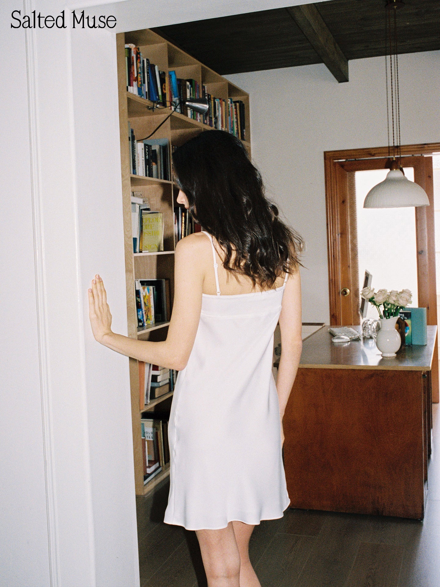 【SaltedMuse】French Stitched Draped Cami Dress