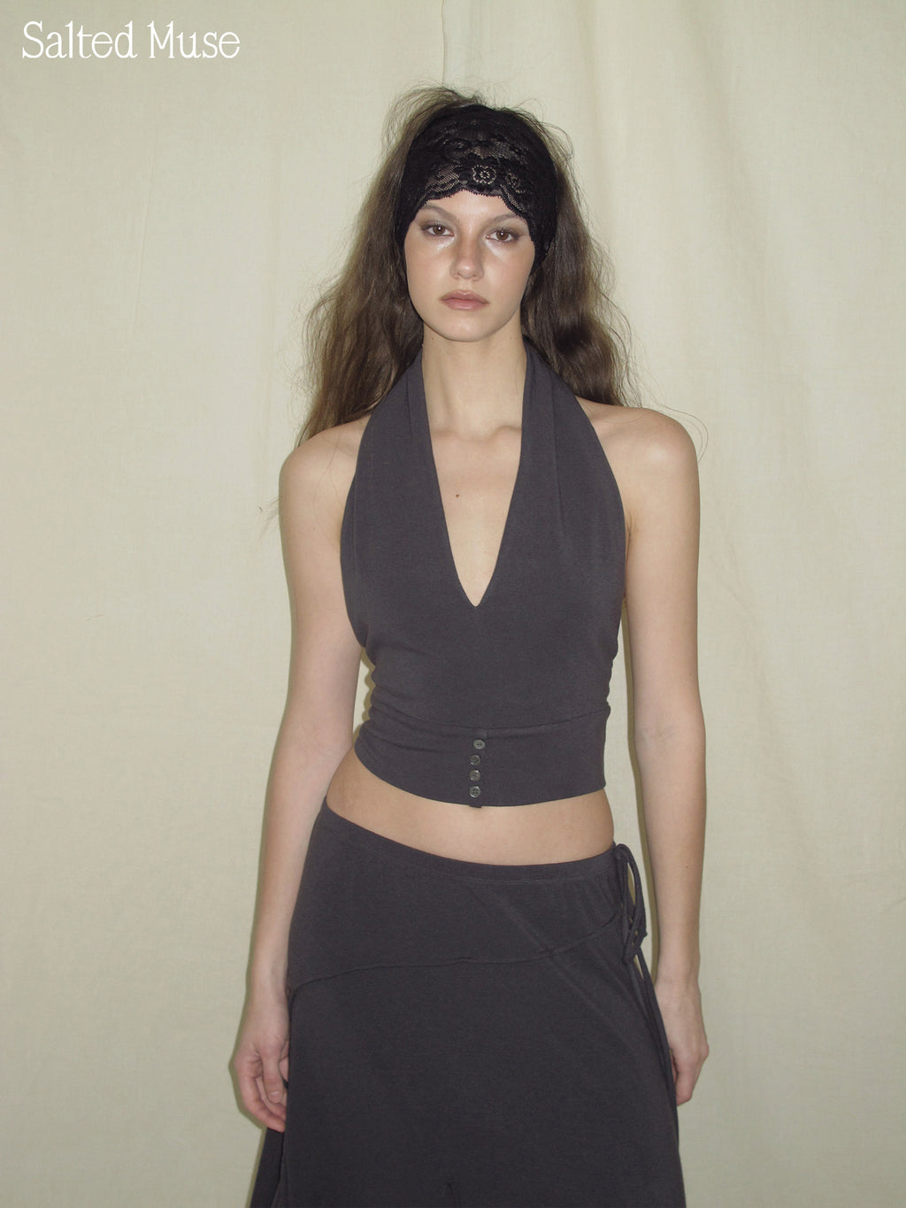 【SaltedMuse】Deep v-neck knitwear