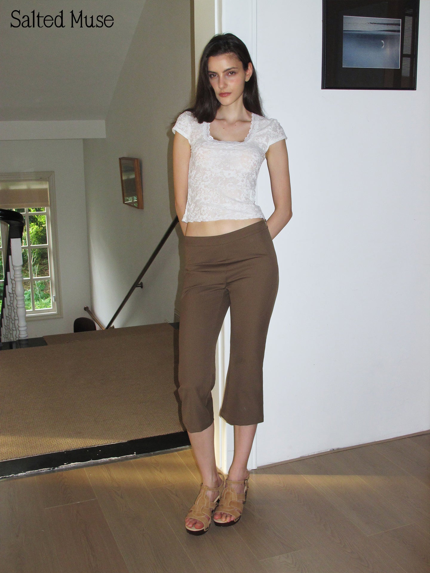 【SaltedMuse】Lace Square-Neck Top