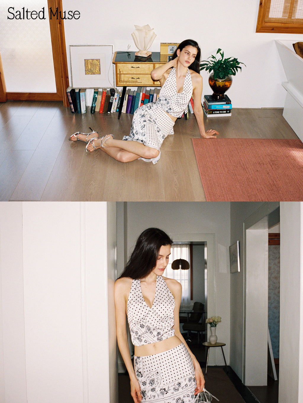 【SaltedMuse】Polka Dot Print Mermaid Skirt