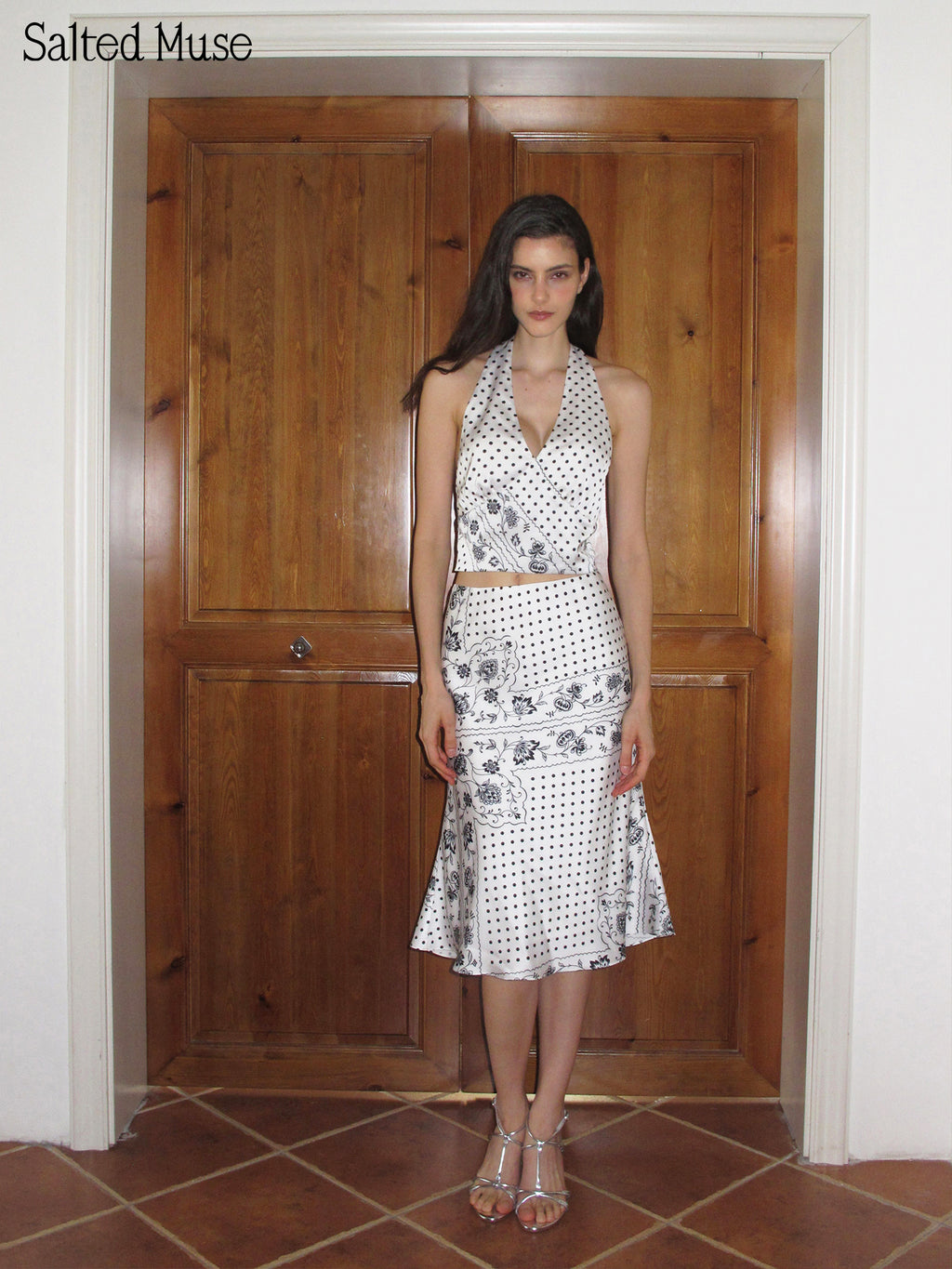 【SaltedMuse】Polka Dot Print Mermaid Skirt