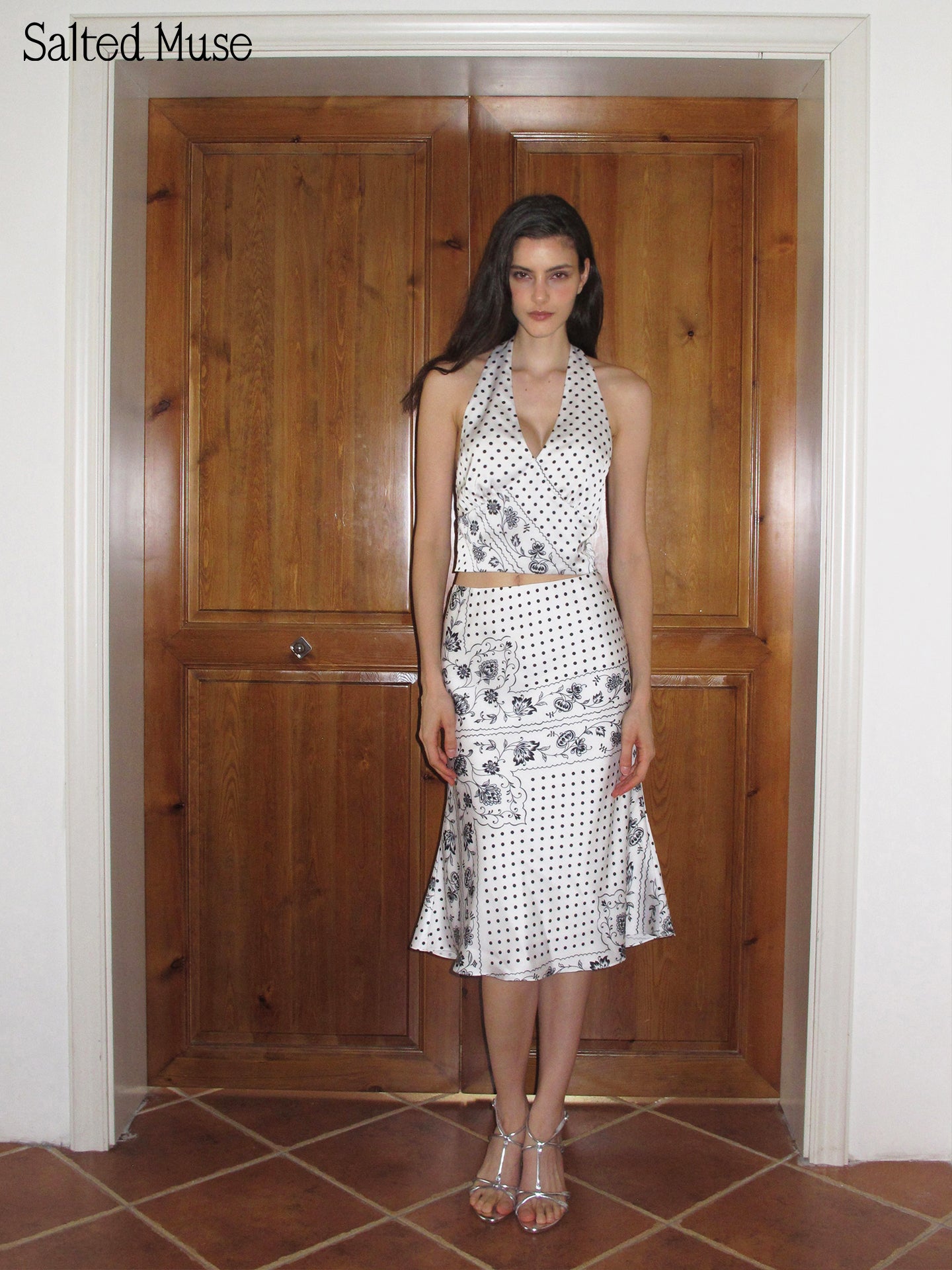 【SaltedMuse】Polka Dot Print Mermaid Skirt