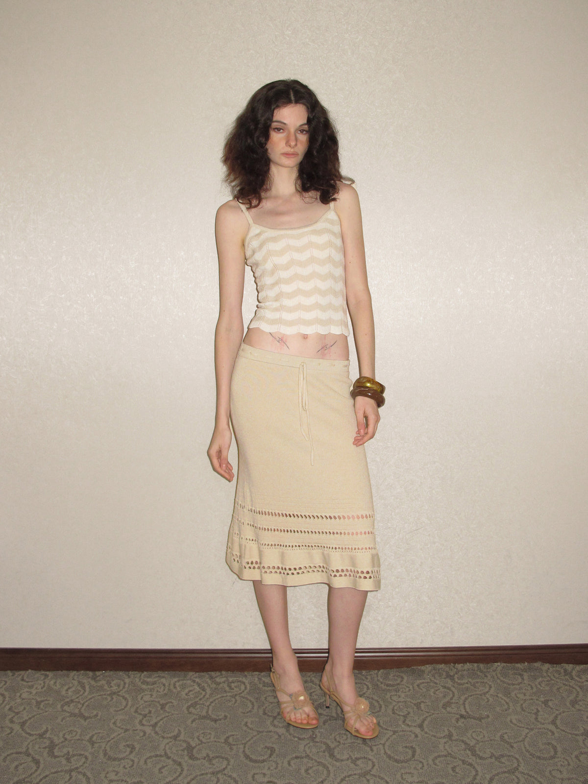 THE NOEMIE TOP 丨 BEIGE GREEN