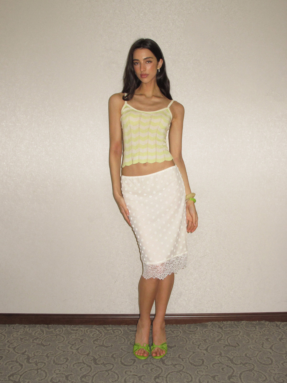 THE NOEMIE TOP 丨 BEIGE GREEN