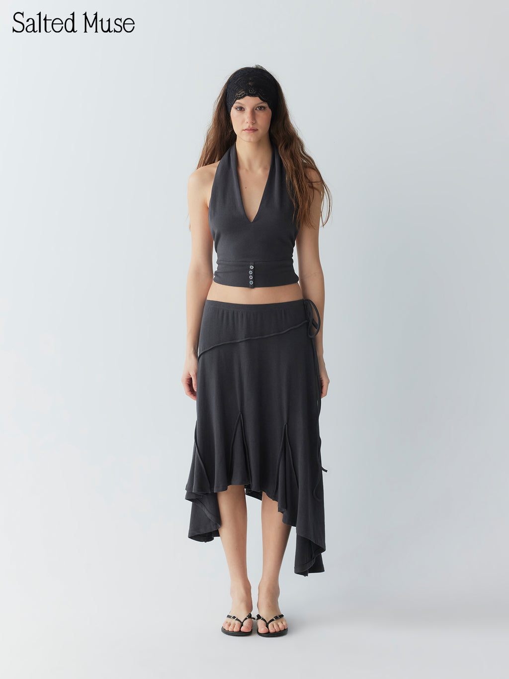 【SaltedMuse】Deep v-neck knitwear