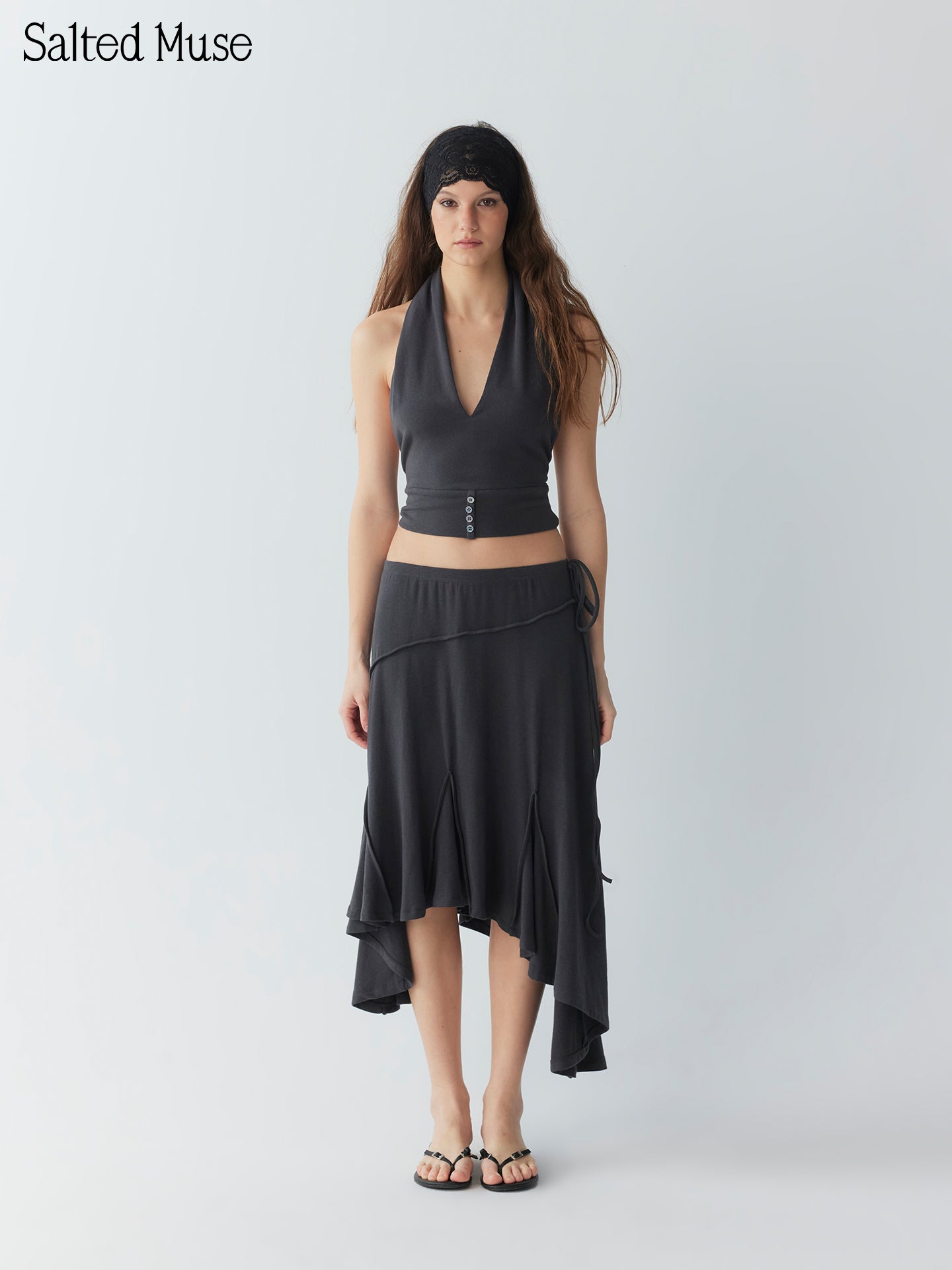 【SaltedMuse】Deep v-neck knitwear