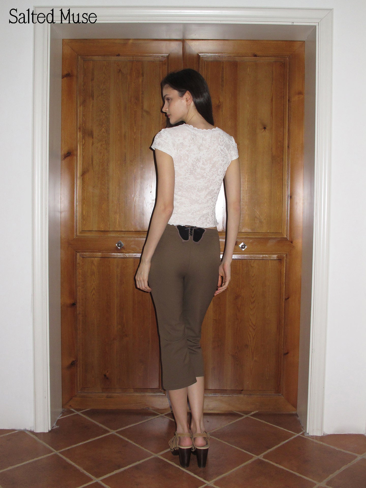 【SaltedMuse】Lace Square-Neck Top
